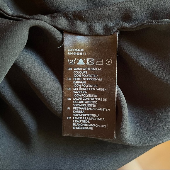 H&M Women's Sheer Long Sleeve Button Up Dress Shirt Gold Stud Hardware Size 2 - Picture 7 of 7